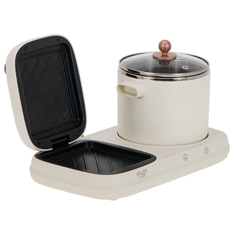 Adler, stacja śniadaniowa 2w1, grill i garnek do gotowania