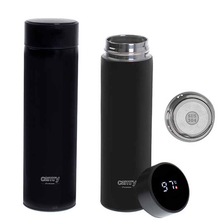 Adler, termos LED, czarny, 473 ml