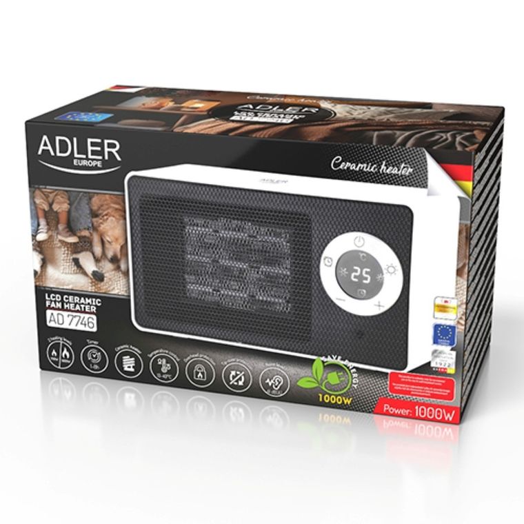 Adler, termowentylator ceramiczny z LCD