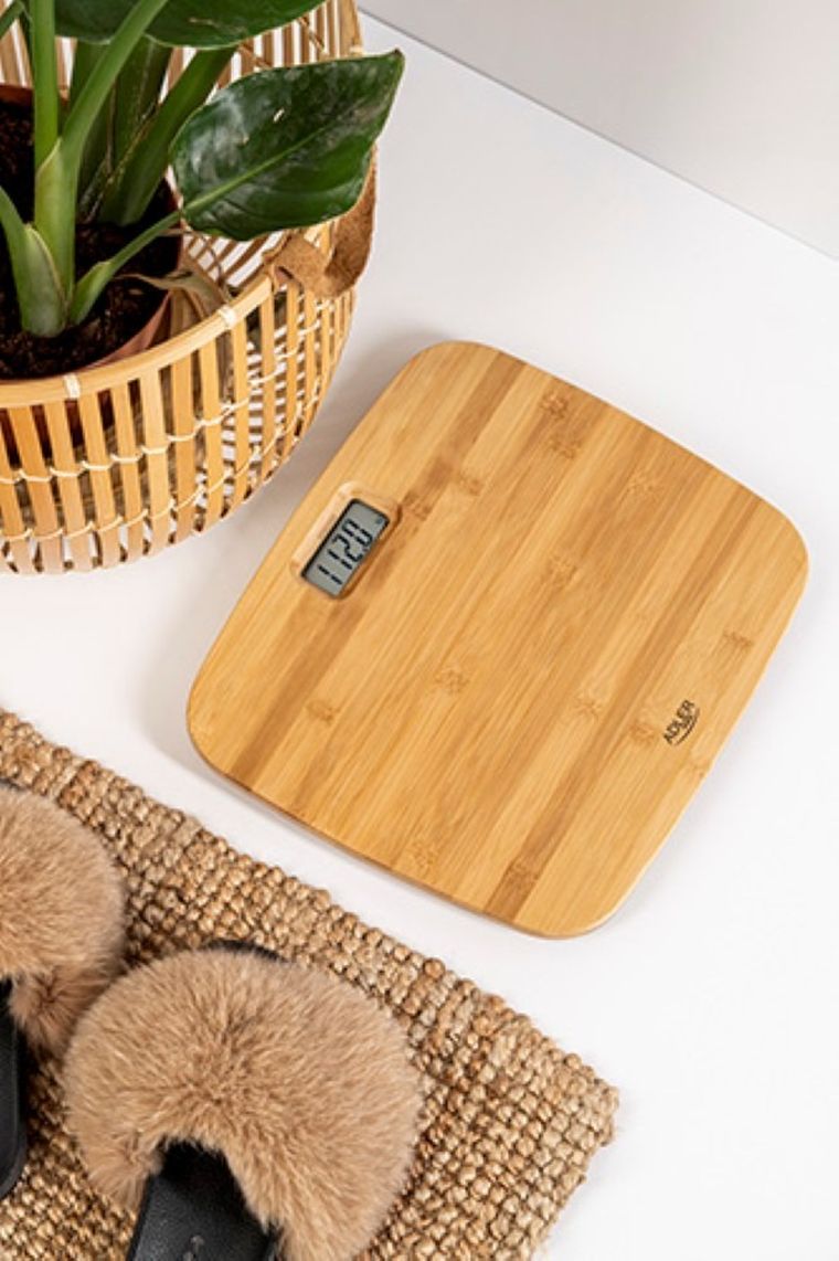 Adler, waga łazienkowa, bambusowa, AD 8173