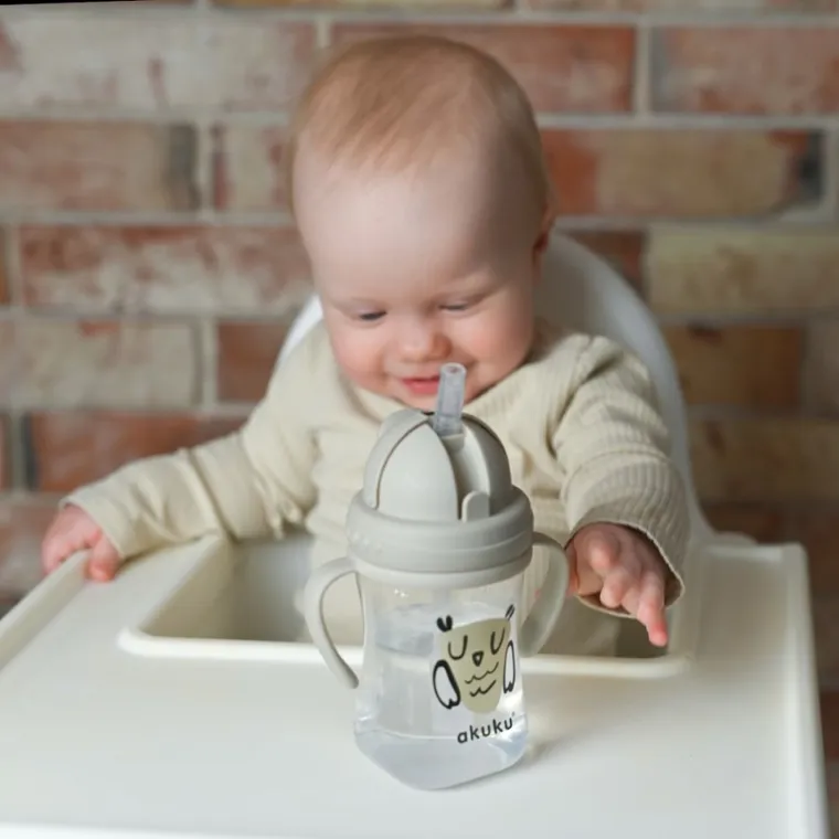 Akuku, bidon z chowaną słomką, sowa, 300 ml, A0204