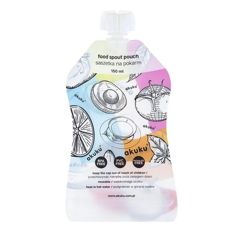 Akuku, saszetki wielorazowe na pokarm, 5 szt.