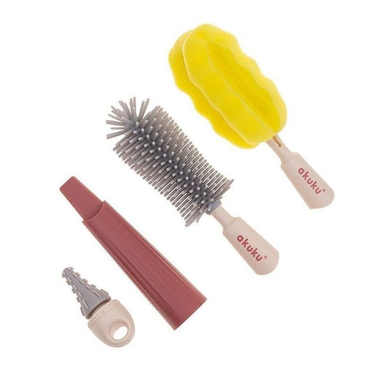 Akuku, szczotka silikonowa z wymienną końcówką