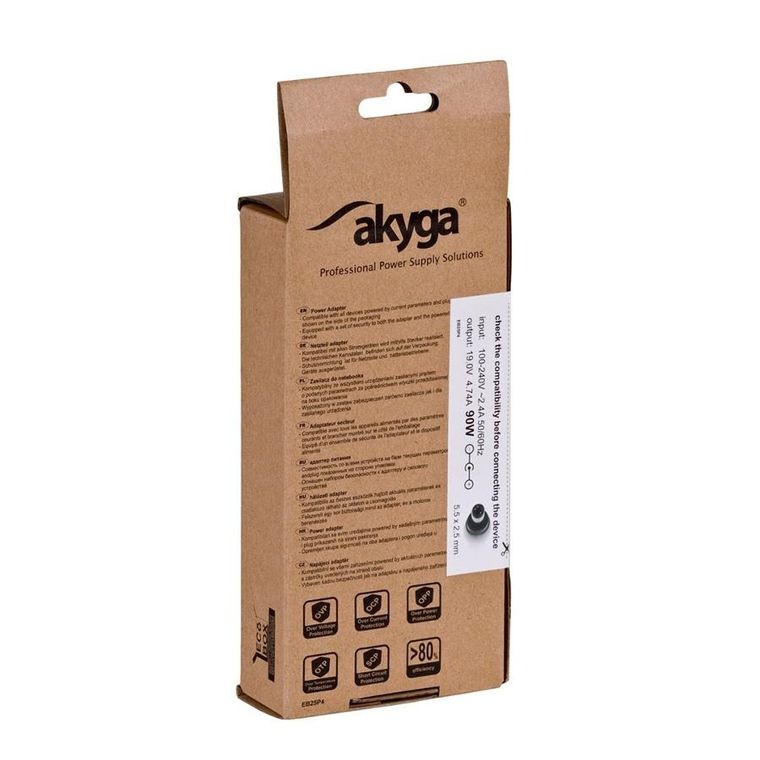 Akyga, zasilacz sieciowy, AK-ND-10, do notebooka Acer, Asus, Dell, Lenovo, Toshiba