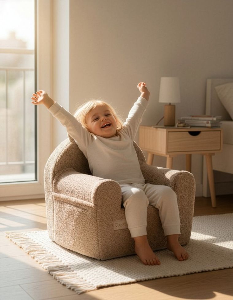 Albero Mio, Cotton Muślin & Boucle, fotelik piankowy, karmel