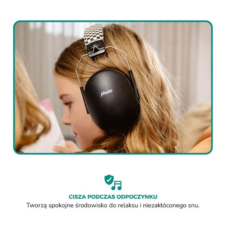Alecto, BV-71, nauszniki wygłuszające dla dzieci, czarne