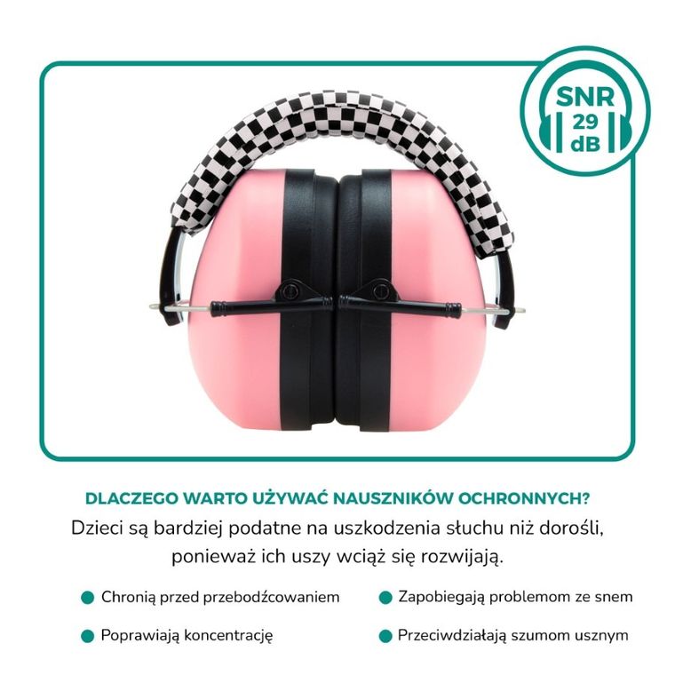 Alecto, BV-71, nauszniki wygłuszające dla dzieci, różowe