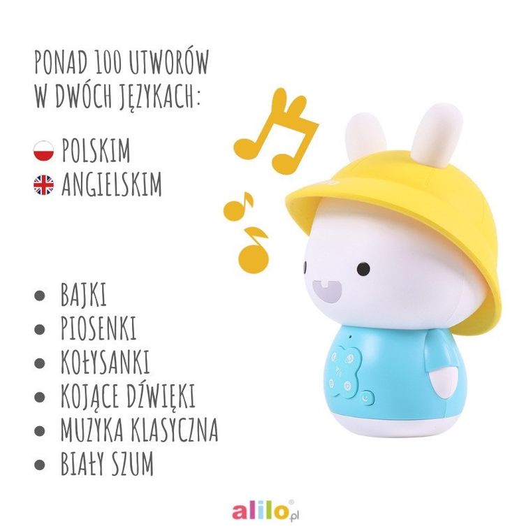 Alilo, Baby Bunny, G9S+, zabawka interaktywna, niebieska