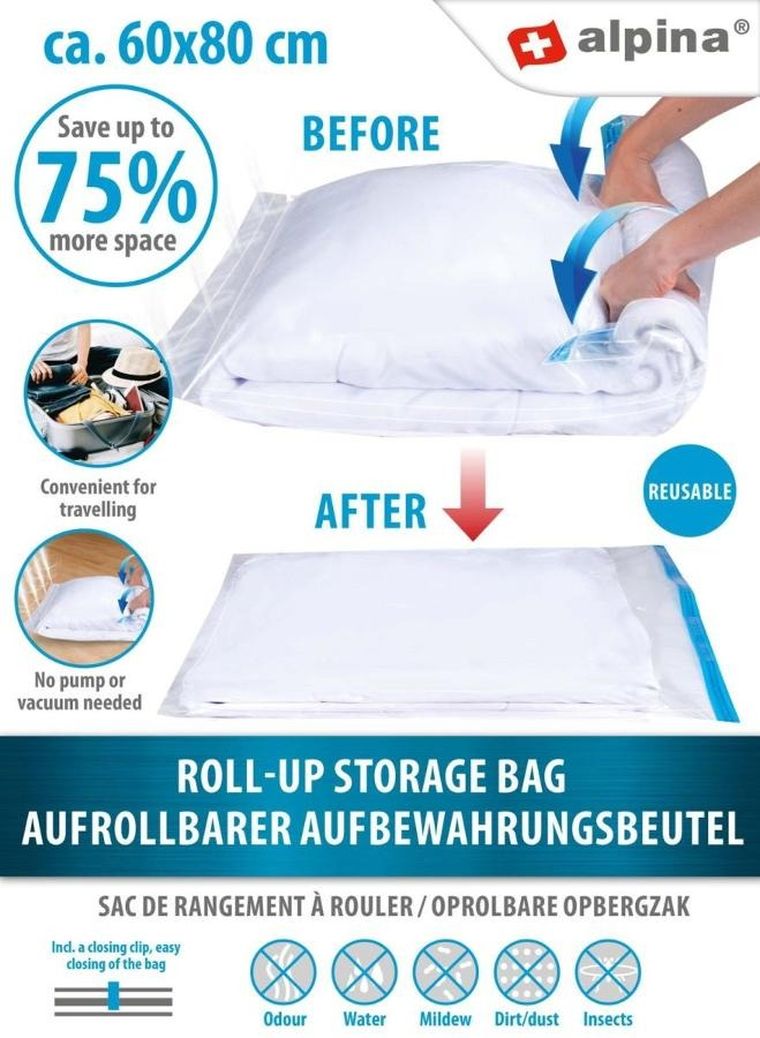 Alpina, worek próżniowy do przechowywania ubrań, 60-80 cm