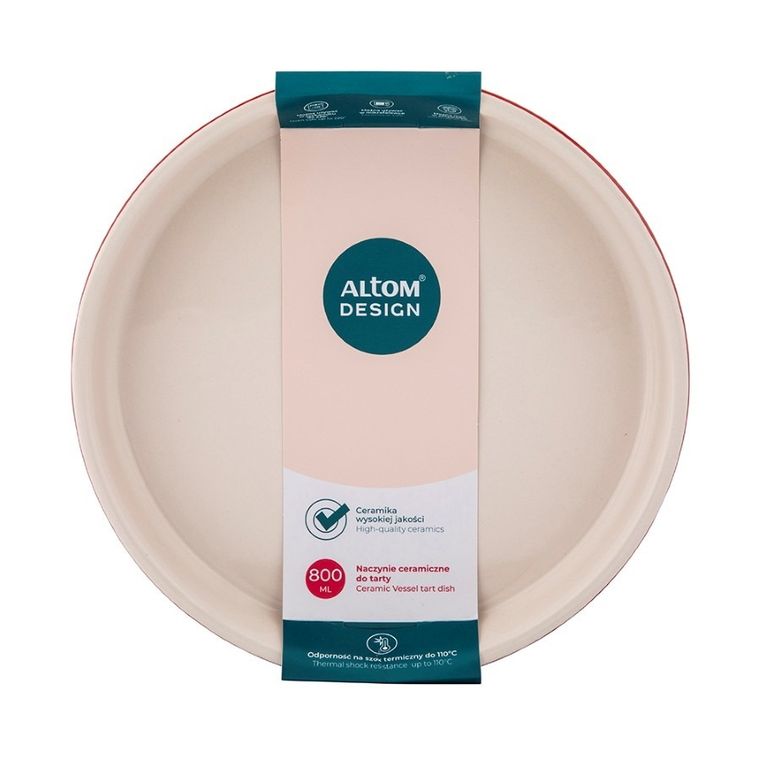 Altom Design, Red Chilli, naczynie ceramiczne do tarty, 24-3,5 cm, 800 ml