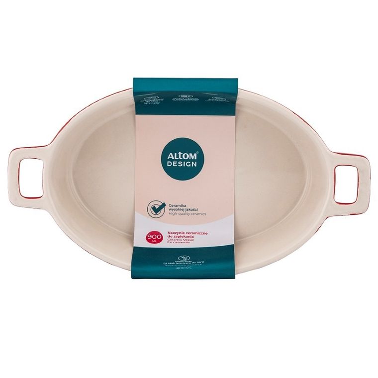 Altom Design, Red Chilli, naczynie ceramiczne do zapiekania, 27-15-6 cm, 900 ml