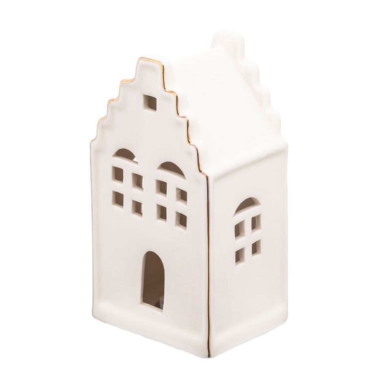 Altom Design, zestaw prezentowy: komplet domków LED ze złotą linią, 3 szt.