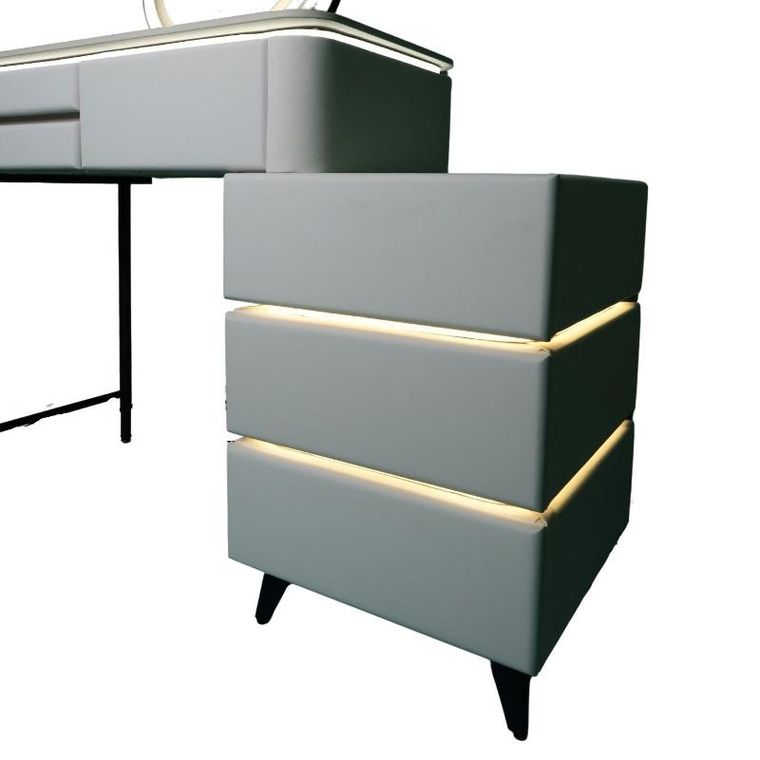 Ana, toaletka kosmetyczna LED, zestaw biały, 100 cm