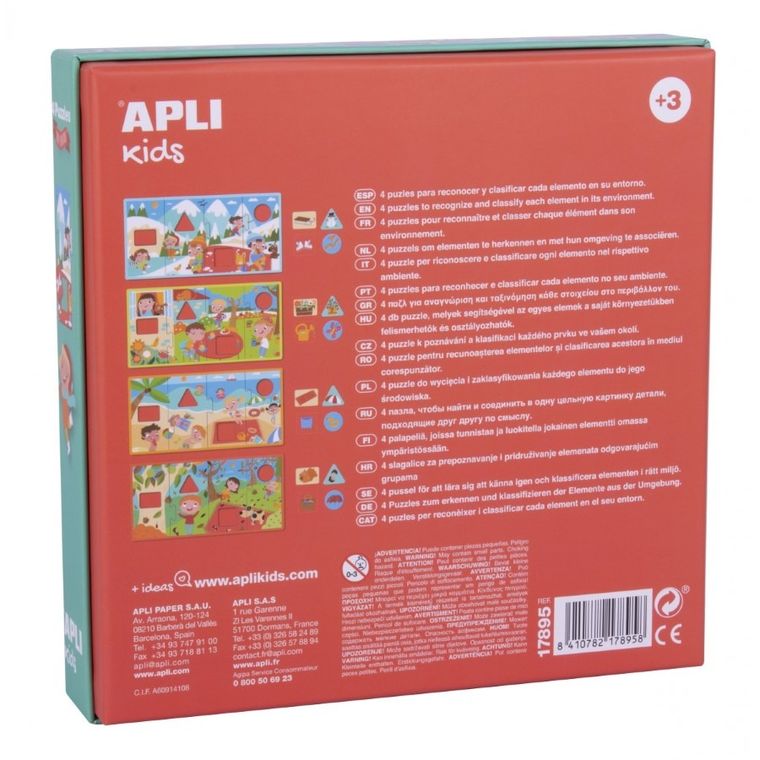 Apli Kids, Cztery pory roku, puzzle, 4 układanki