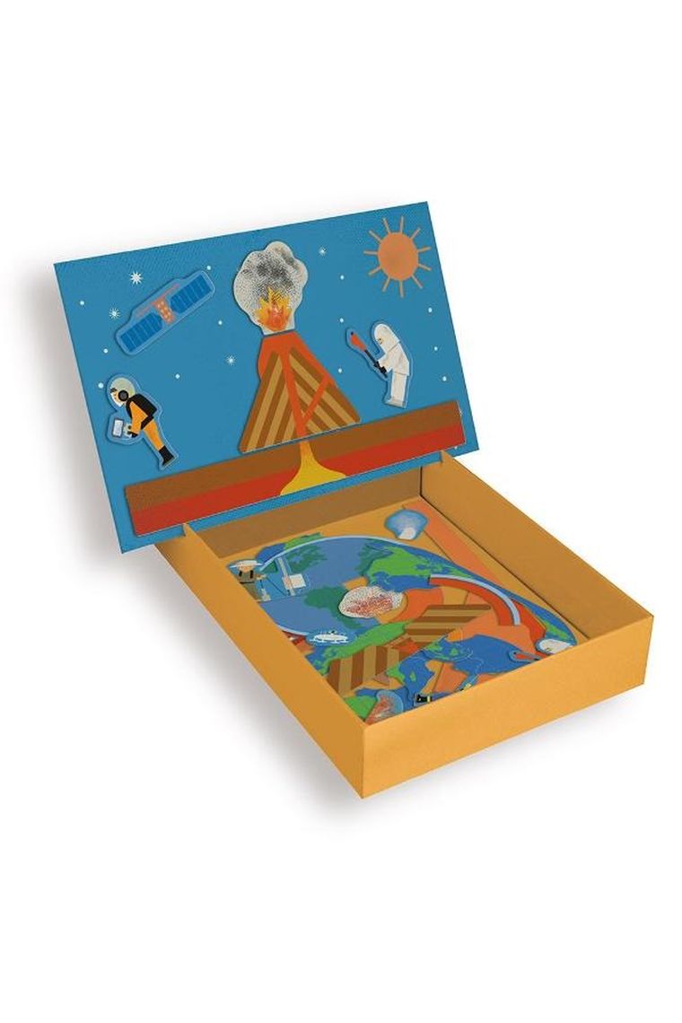 Apli Kids, Wulkan, magnetyczna układanka edukacyjna z książeczką