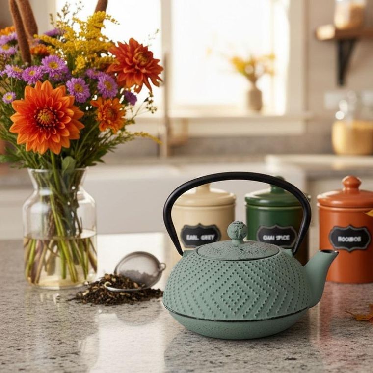 Aromelio, Kamin, czajnik żeliwny z zaparzaczem, 900 ml