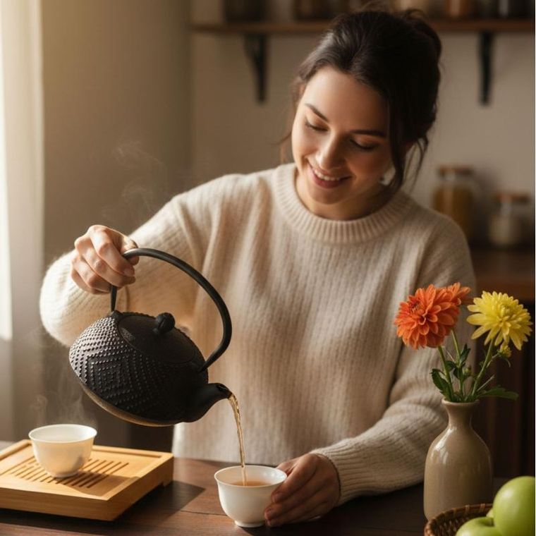 Aromelio, Kamin, czajnik żeliwny z zaparzaczem, 900 ml