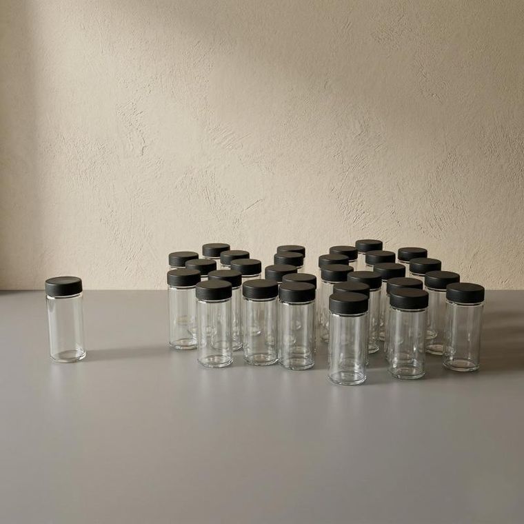 Aromelio, Palette, bambusowy organizer na przyprawy z montażem do ściany, 30 słoiczków, 4,5-9 cm