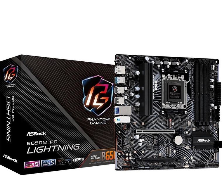 Asrock, płyta główna, B650M PG LIGHTNING AM5 4DDR5 HDMI/DP mATX