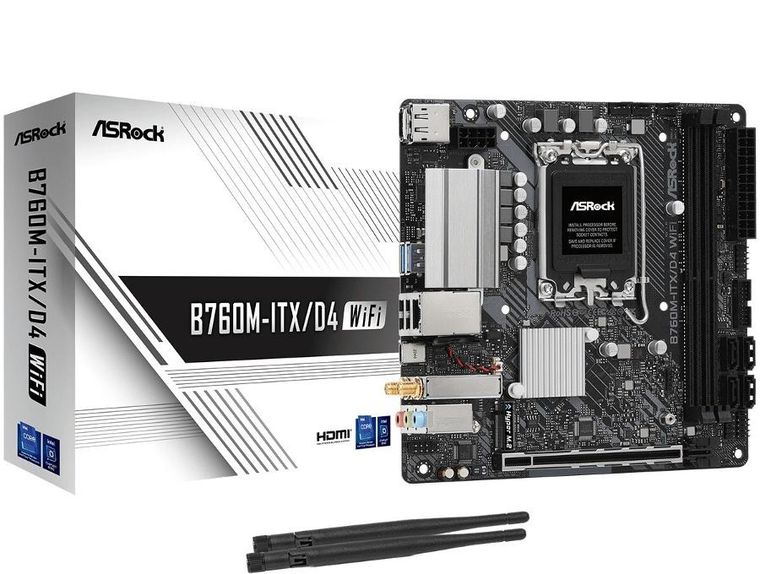 ASRock, płyta główna, B760M-ITX D4 WIFI s1700 2DDR4 mITX M.2 USB-C
