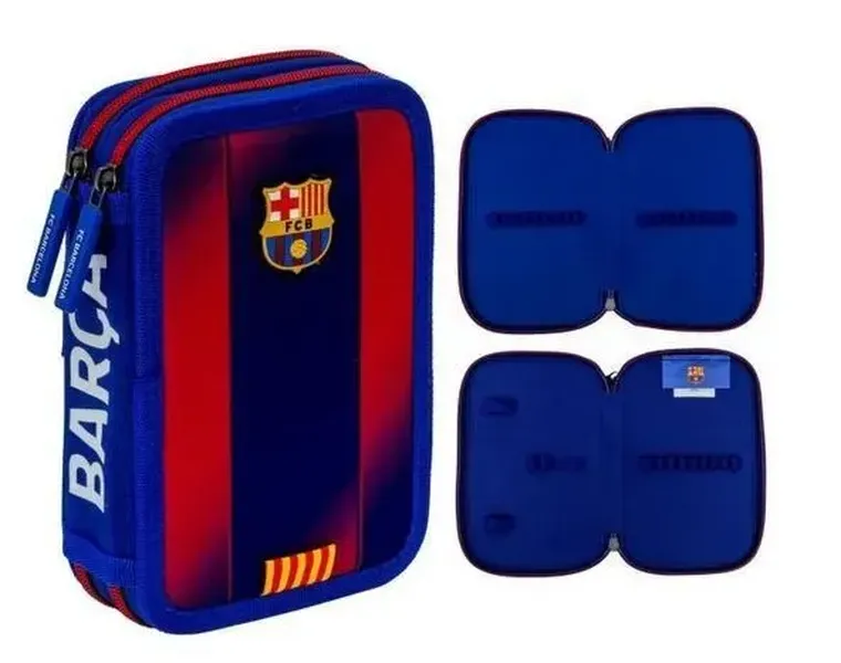 Astra, FC Barcelona, piórnik rozkładany, podwójny, niebieski