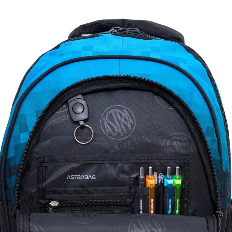 Astrabag, plecak szkolny, 3-komorowy, Blue Pixel