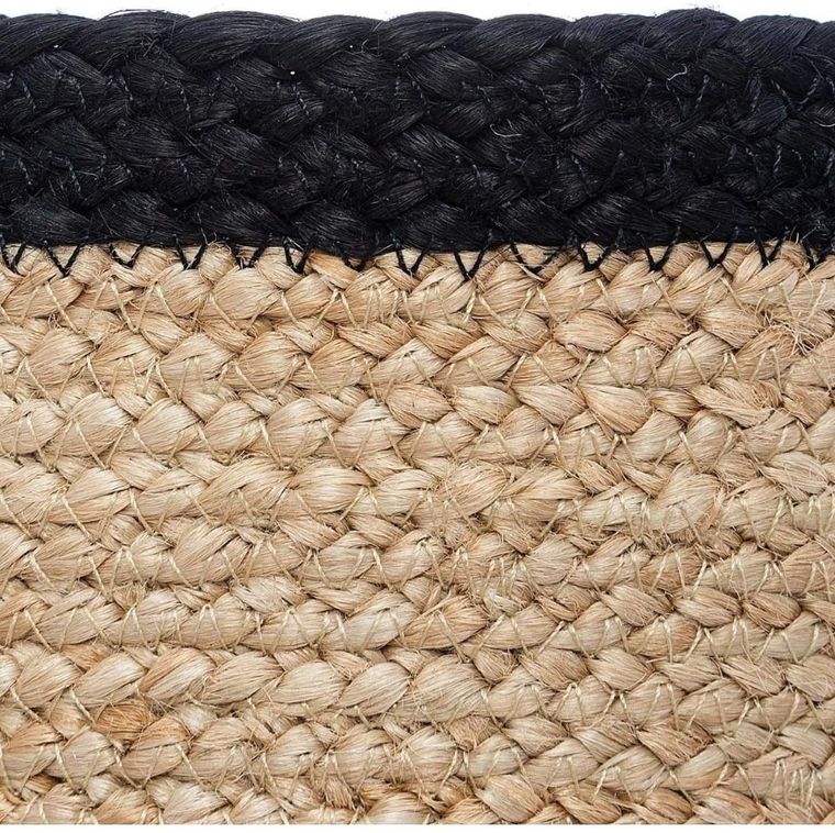 Atmosphera, 3 kosze do przechowywania, z juty, okrągłe, naturalny + czarny