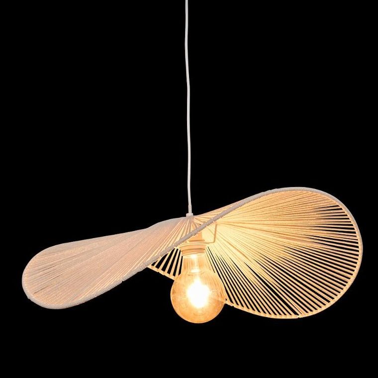 Atmosphera, Adelia, lampa wisząca z bawełny, biała, 58-56-100 cm