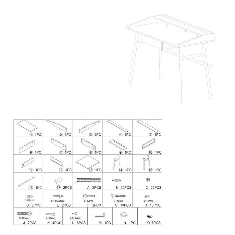 Atmosphera, biurko z szufladą, Josan
