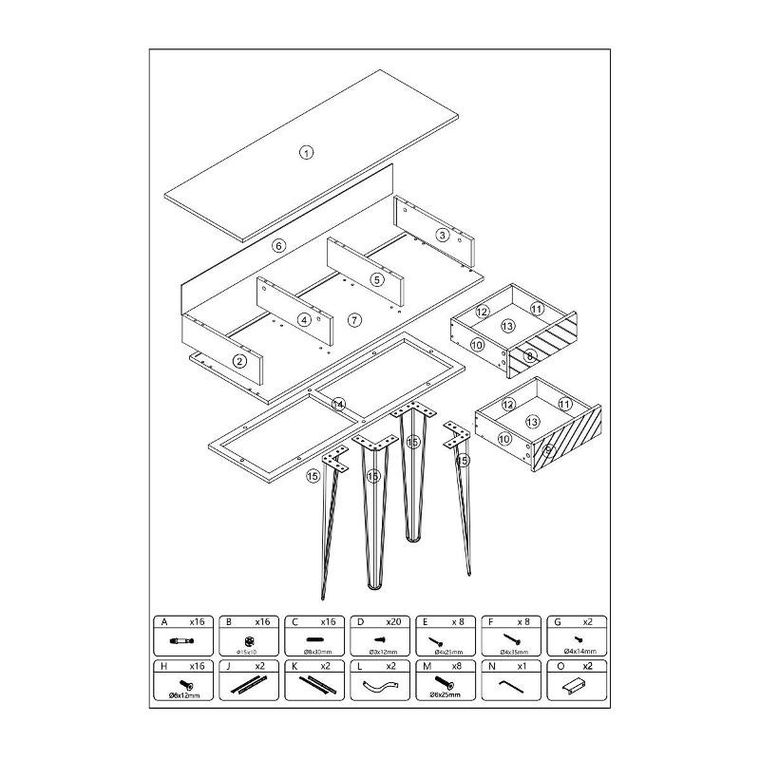 Atmosphera, biurko z szufladami, Naomi, metalowe nogi, 110-40-78.5 cm