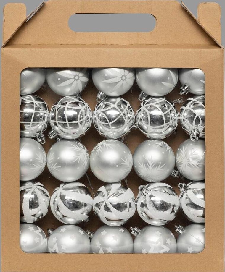 Atmosphera, zestaw bombek w brokatowe wzory, 6 cm