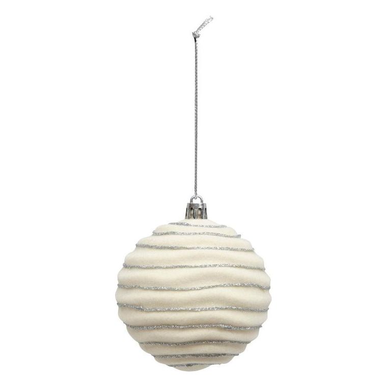 Atmosphera, zestaw bombek z brokatowym wzorem, 8 cm