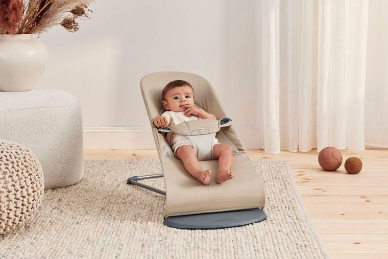 BabyBjörn, Balance Soft Woven, leżaczek, Khaki, beżowy