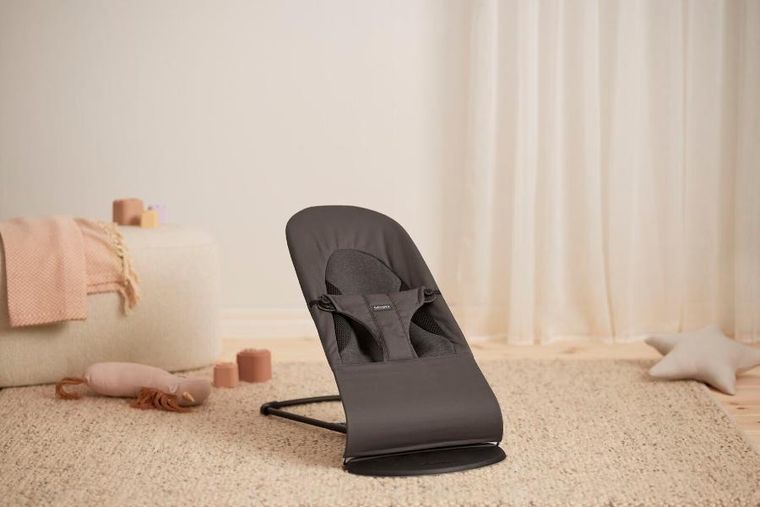 BabyBjörn, Balance Soft Woven/Jersey, leżaczek, Tri Fabric, ciemny szary