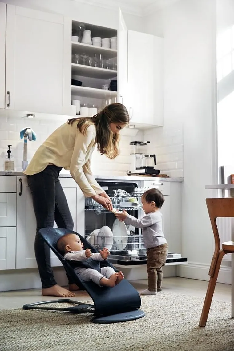 BabyBjörn, Bliss Woven, leżaczek, granatowy