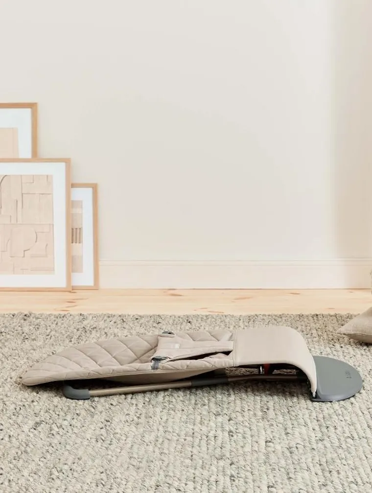 BabyBjörn, Bliss Woven, leżaczek, piaskowo-szary