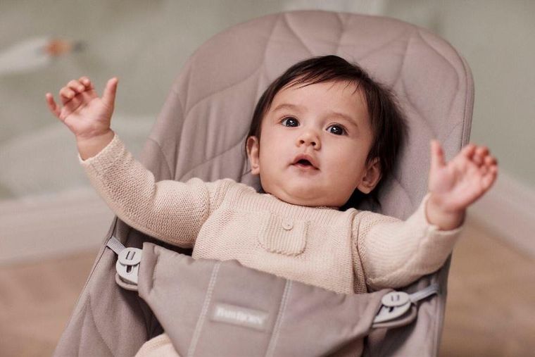 BabyBjörn, Bliss Woven, leżaczek, sand grey