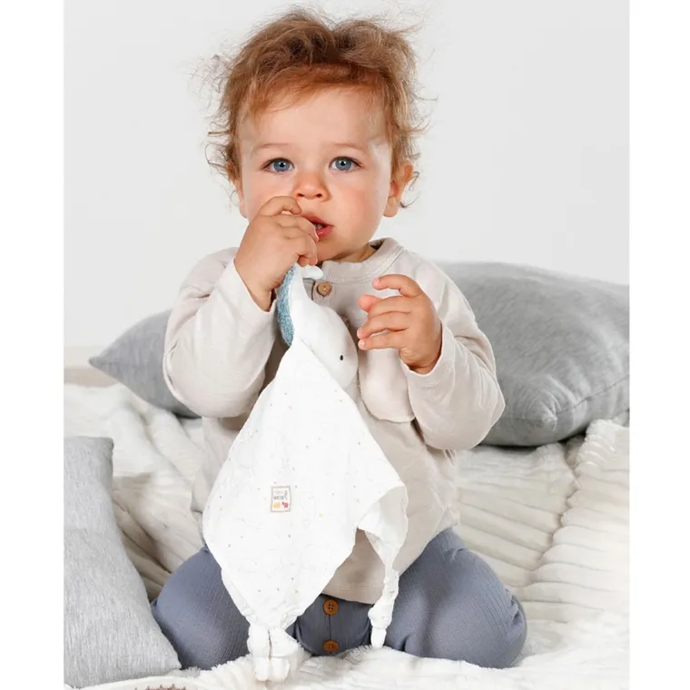 BabyFehn, Natura, pierwsza przytulanka, kocyk z uchwytem do smoczka, Wieloryb