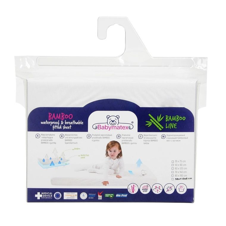 BabyMatex, Bamboo, prześcieradło nieprzemakalne, bambusowe, ecru, 60-120 cm