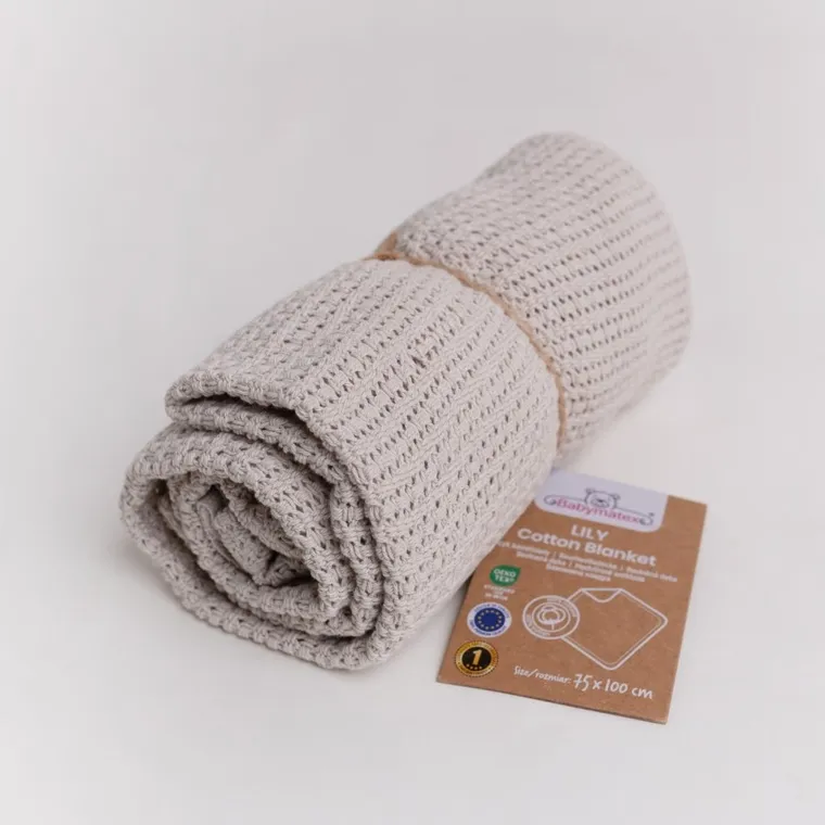 Babymatex, Lily, kocyk bawełniany, beżowy, 75-100 cm