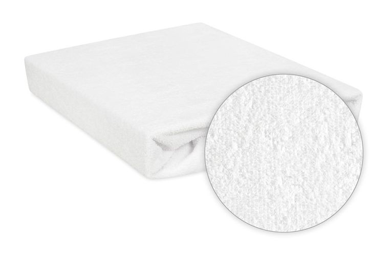 BabyMatex, prześcieradło nieprzemakalne, frotte, białe, 40-90 cm