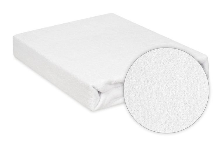 BabyMatex, prześcieradło z gumką, frotte, białe, 60-120 cm