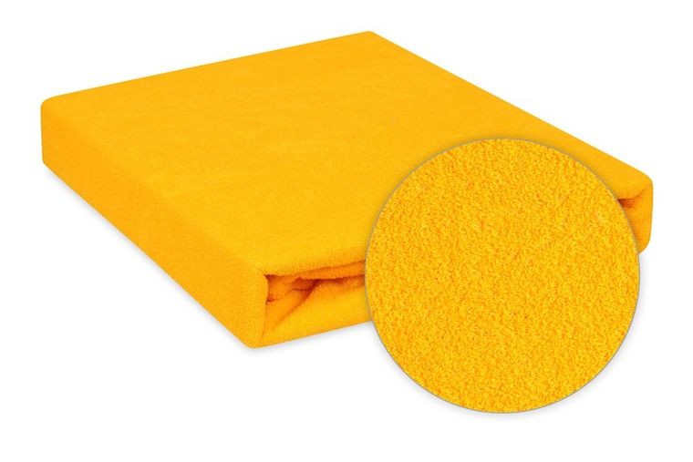 BabyMatex, prześcieradło z gumką, frotte, premium, żółte, 60-120 cm
