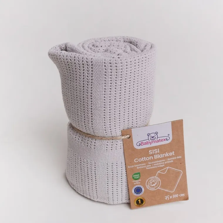 Babymatex, Sisi, kocyk bawełniany, szary, 75-100 cm