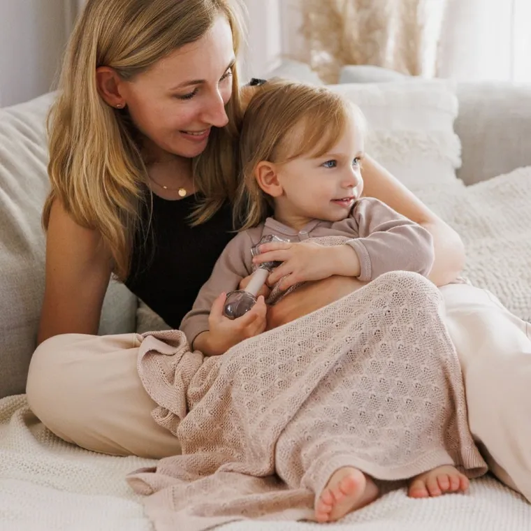 BabyOno, kocyk bambusowy, jasny beż, 75-100 cm