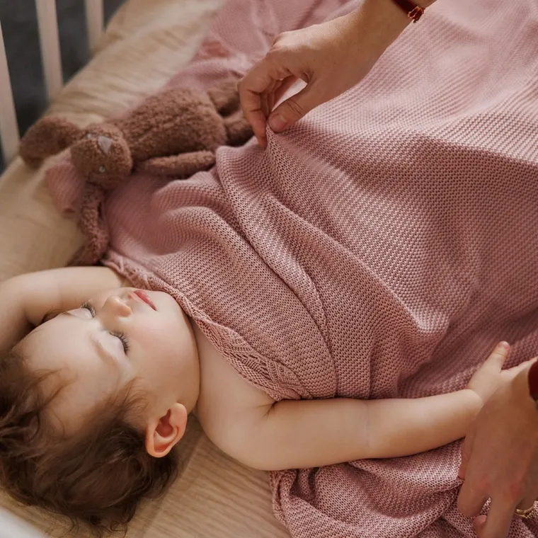 BabyOno, kocyk bambusowy, różowy, 75-100 cm