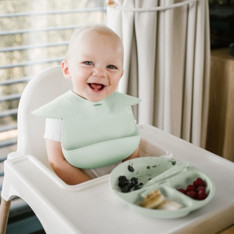 BabyOno, silikonowy talerzyk z przyssawką, miętowy