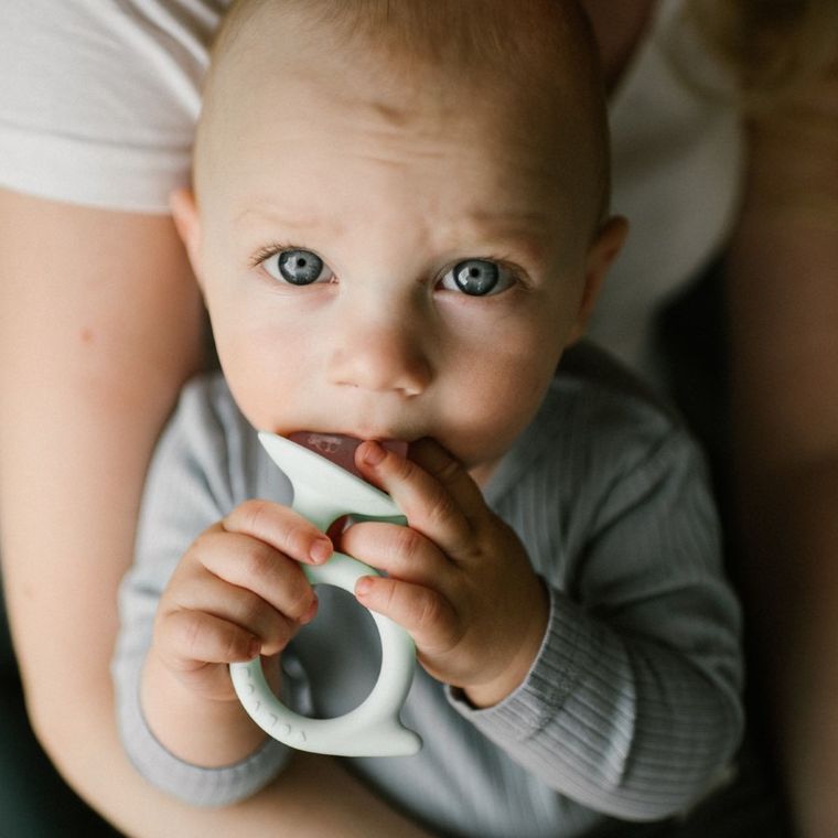BabyOno, Ślimak, gryzak silikonowy, miętowy
