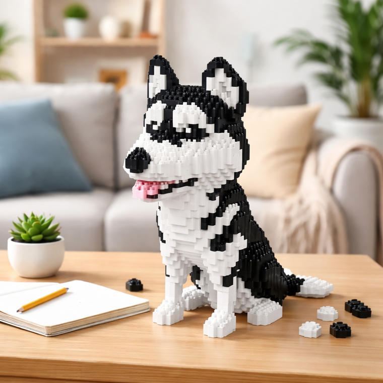 Balody, Pies Husky duży, klocki konstrukcyjne, 1900 elementów