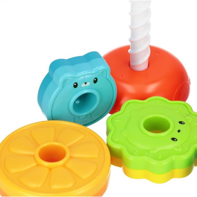 Bam Bam, tęczowa spirala, piramidka, owoce